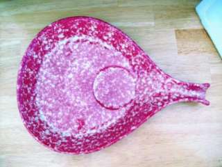 Henn Pottery Pink Spongeware individual Frypan  