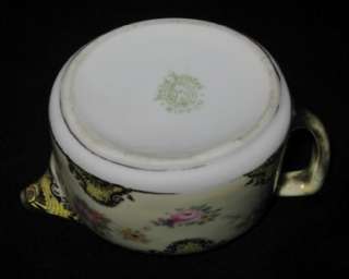 Hand Painted Nippon Gold Encrusted Sugar Bowl & Creamer  