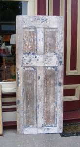 Old Grey & White Architectural Salvage Solid WOOD WOODEN Door 78 x 32 