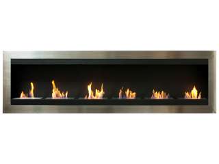   Ethanol Fireplace with 6 Burners Wall Mount Stainless Steel Fireplace