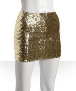 Free People gold sequined stretch skirt  