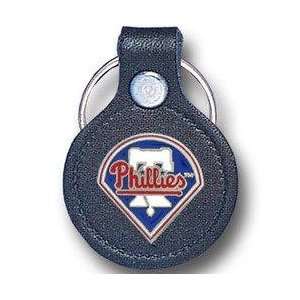  Small Leather & Pewter MLB Key Ring   Philadelphia 