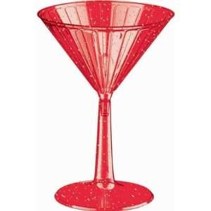  Red Glitter Plastic 6oz Martini Glasses 8ct Toys & Games