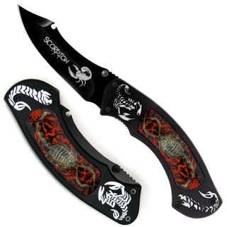   Crimson Scorpion Pocket Knife Tactical Folder   3.25 Inch Blade  