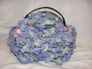 New Poetry Purple Silk Flowers Top Handle Handbag  