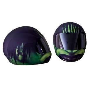   Aggressive Rider Green Motorcycle Helmet Street Skin Automotive