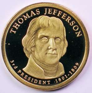 2007 S Proof Thomas Jefferson Presidential Dollar Coin  