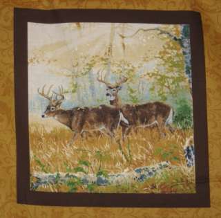 Beyond Horizon Deer Pillow Panel Fabric Quilt Wildlife  