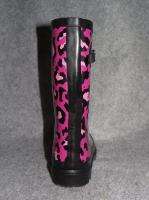   Purple Plaid Pink Cheetah Or Black Rain Boots Size 1 2 5 M  