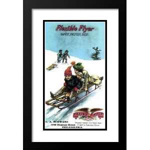 Vintage Americana Framed and Double Matted 25x29 Flexible Flyer Sled 