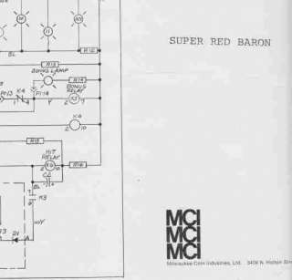 SUPER RED BARON 1971 MCI Arcade Game Schematic  