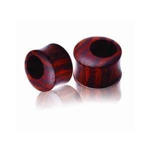 Organic Black Rosewood Off Centered Tribal Tunnel Plugs, Double Flared 