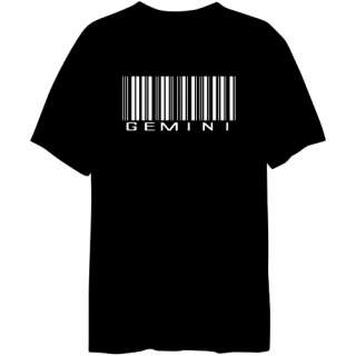 Gemini Barcode Bar Code Zodiacs Mens T Shirt Black  