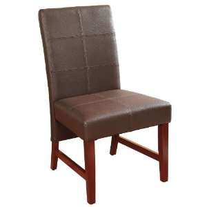  Extra Wide Faux Leather High Back Parson Chair