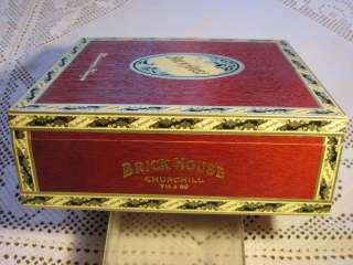 LARGE ~ STAINED Wooden Cigar Box ~ GUITAR ~ Brickhouse Churchill 7.75 