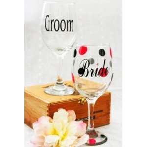   Bride or Groom Wine Glass   Wedding Wine Glasses