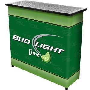   Light Lime Metal 2 Shelf Portable Bar Table w/ Case 
