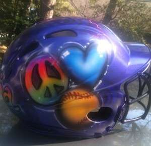 AIRBRUSHED BASEBALL/SOFTBALL HELMET T BALL Worth With Face Mask  