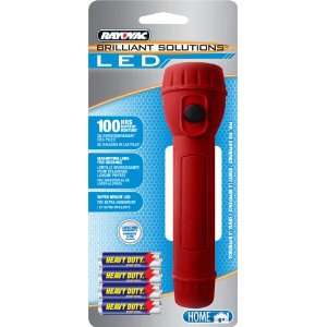 Rayovac BRSLED4AAA B Bright Solutions LED Rubberized Flashlight, with 