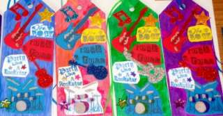 16 ROCK STAR Guitars/Drums/Music Bookmarks Party Favors  