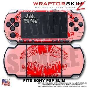   Red on Pink WraptorSkinz Skin and Screen Protector Kit fits Sony PSP