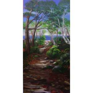 Rockport Mass Pathway to Ocean Painting By Valerie Doyon  