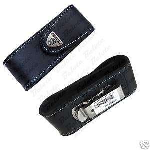 Victorinox Swiss Army Blk Lthr Clip Pouch Large 33268  