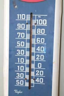 Vintage HUGE 38 tall Mail Pouch Tobacco Metal Thermometer Sign  