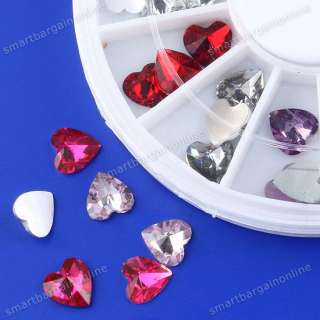   3D Acrylic Rhinestone Heart Glitter Stickers Fit Nails Art Decoration