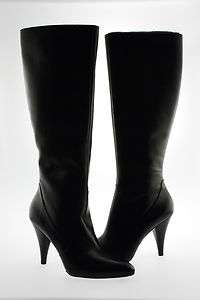 New Via Spiga Shanti Knee High Tall Shaft Boot Pump Heel Shoe Black 9 