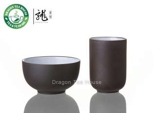 Chinese Zisha Clay Glazed Dark Brown Aroma Tea Cup Set  