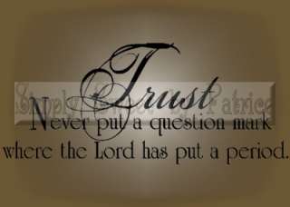 TRUST Religious Vinyl Wall Saying Lettering Quote Art Decoration Decal 