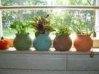 colorful terra cotta Window Sill Small HERB clay Pots