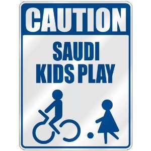   CAUTION SAUDI KIDS PLAY  PARKING SIGN SAUDI ARABIA