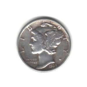    1939 D U.S. Mercury Dime Coin   90% Silver 