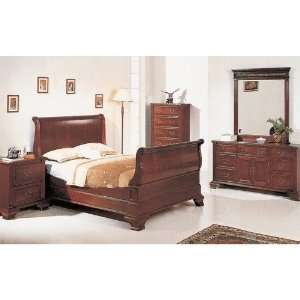  Wildon Home Audrey Sleigh Bedroom Set in Distressed Cherry 