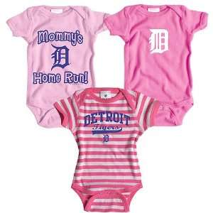   Tigers 3 Pack Girls Mommys Home Run Creeper Set by Soft as a Grape