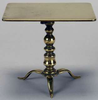 05826 Miniature Brass Tilt Top Tripod Table c. 1850  
