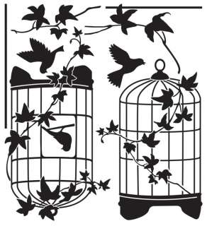 Birds Cage Wall Decor Sticker Removable Graphic Decal  