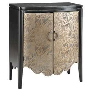  Accent Cabinet In Black and Textured Gold Metallic