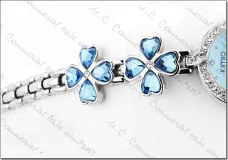 NEW Clover 3A Crystal Charm Quartz Woman Bracelet Ladies Watch 6 Color 