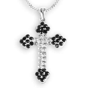   & White Crystal Cross Pendant. Made with Swarovski Elements Jewelry
