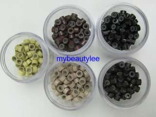 500 SILICON MICRO LINK BEADS for feather hair extension  