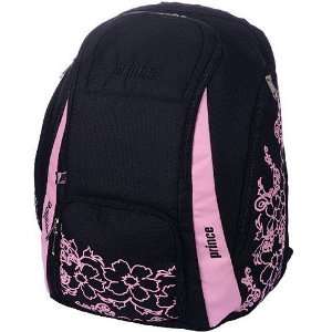 Prince 11 Hibiscus Tennis Backpack (Black/Pink)  Sports 
