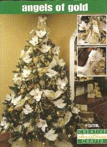   Christmas Crafts~ANGELS OF GOLD Tree Skirt Paint Balls Garland Wreaths