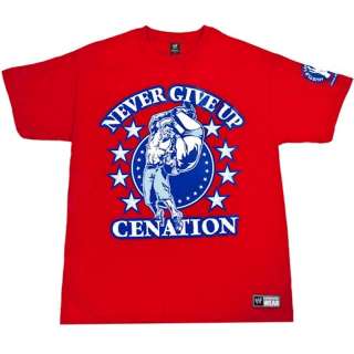 John Cena Persevere Red Cenation T shirt Wrestling WWE S  