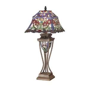   TT101319 Prickett Tiffany Table Lamp, Bronze and Art Glass Shade