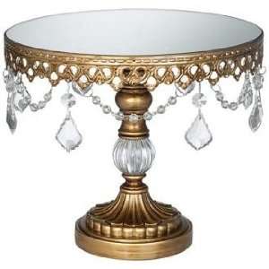  Antique Gold Beaded Small Cake Stand: Home & Kitchen