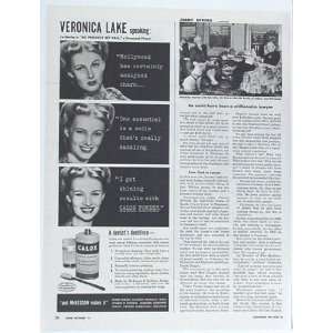   1943 Veronica Lake Calox Tooth Powder Print Ad (1032)