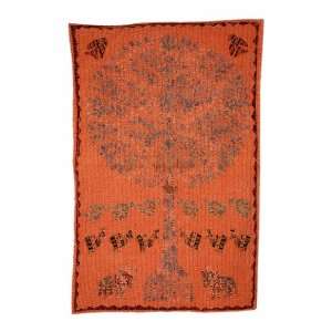  Indian Home Décor Tree of Life Patch Work Cotton Orange 